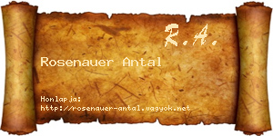 Rosenauer Antal névjegykártya